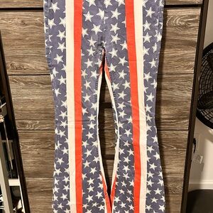 Free People Red and Blue Star Stripe jeans